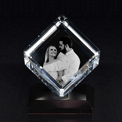 Personalised 3D Crystal Cube for Christmas Sale New Zealand